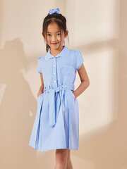 Платье с резинка для волос в комплекте для девочки Next 498-043, Голубой, Белый