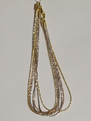 Браслет из серебра,7 нитей, трехцветный (серебряный браслет).