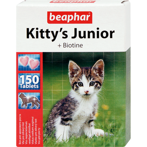 Beaphar Кормовая добавка Kitty's Junior с биотином для котят 150 таб.