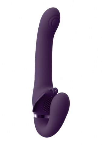 Фиолетовый женский безремневой вибрострапон Satu - 23 см. - Shots Media BV Vive VIVE033PUR