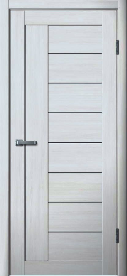 Дверь межкомнатная Двероникс 01Л, цвет пепельный ясень, экошпон, стекло черное