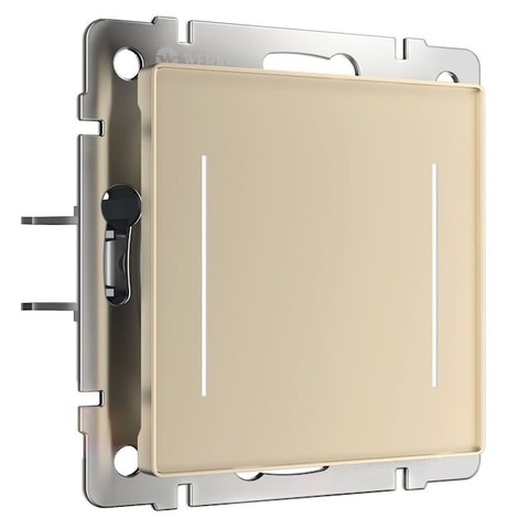 Умный выключатель сенсорный Soft-touch/Wi-Fi, двухклавишный с подсветкой. Цвет Шампань. Werkel(Веркель). Встраиваемые механизмы. a064146 / W4523011