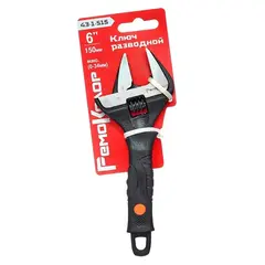 43-1-515 Ключ разводной двухкомпонентная рукоятка, тонкие губки, 150мм (макс 0-34мм) (РемоКолор)