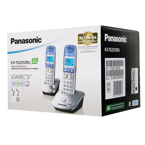 Радиотелефон PANASONIC KX-TG2512 RUN+доп. трубка, память 50 ном., АОН, повтор, 