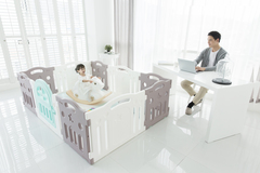 Ifam Большой детский манеж Marshmallow Plus, серый/белый