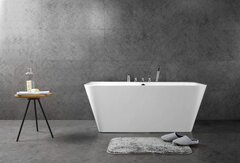 BelBagno BB19-1500-750 Отдельностоящая прямоугольная акриловая ванна, с возможностью установки смесителя на борт ванны 1500x740x590 фото