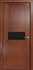 Межкомнатная дверь H-II / Цвет Дуб палисандр / Стекло черное / Двери Верда