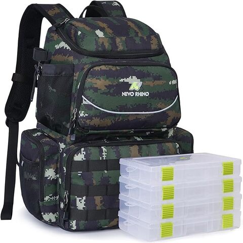 Картинка рюкзак рыболовный Nevo Rhino 9106-NW Camo black green - 1