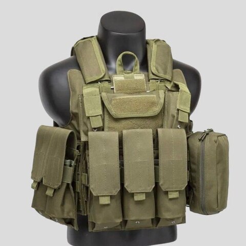 ТАКТИЧЕСКИЙ РАЗГРУЗОЧНЫЙ ЖИЛЕТ «5 / пять карманов» с подсумками Tactical Molle Plate Carrier для съемных бронепластин