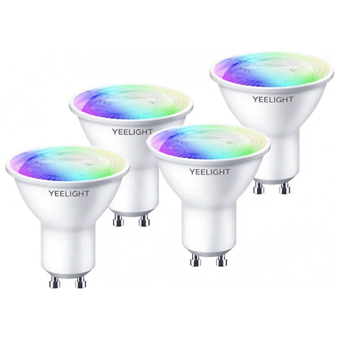 Умная лампочка Yeelight GU10 Smart bulb разноцветная,  упаковка 4 шт.