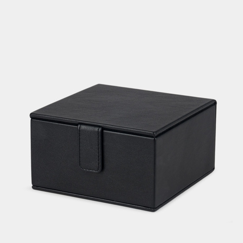 Кофр для хранения из кожи теленка, черного цвета