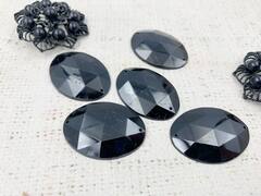 Стразы пришивные акрил, d 4х3 см, чёрный