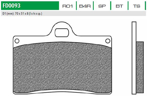 FD0093TS Тормозные колодки дисковые мото ROAD TOURING SINTERED  NEWFREN (FRP408ST)