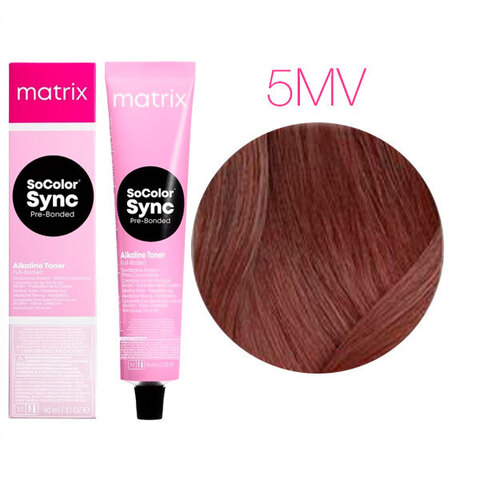 Matrix SoColor Sync Pre-Bonded 5MV светлый шатен мокка перламутровый, тонирующая краска для волос без аммиака с бондером