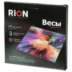 Весы напольные электронные, Rion, Букет PT-973, стекло, до 180 кг, LCD-дисплей