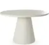 Стол обеденный Lauri, Ø120 см, белый микроцемент