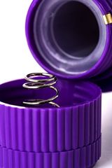 Фиолетовый вибратор с утолщением посередине и клиторальным зайчиком - 18 см. - 