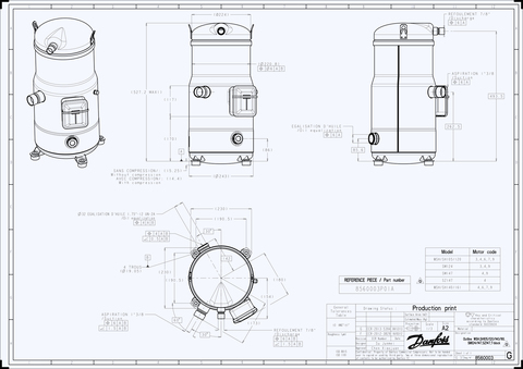 Компрессор спиральный Danfoss SH120A6ALC ( 120H0015 ) серия SH