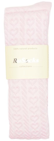 Нежно-розовые колготки с сердечками RuSocks