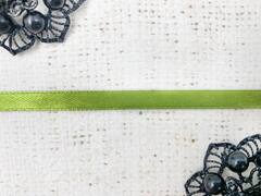 Лента атласная, ш. 0,6 см, светло-оливковый