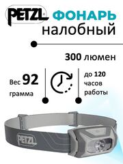 Фонарь налобный Petzl Tikkina Gray серый 2022