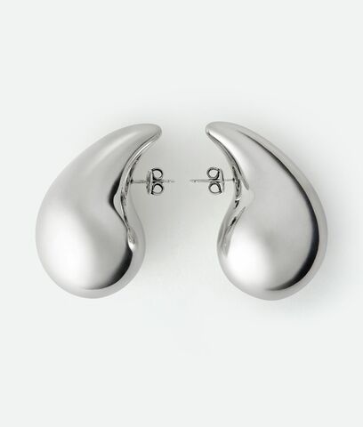 55160- Серьги КАПЛИ Large (5см) Drop Earrings BOTTEGA VENETA lux, цвет серебро