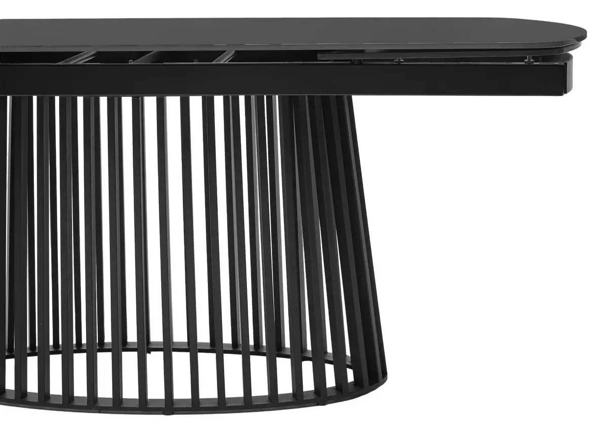 Стол DESIO 180 PURE BLACK SOLID CERAMIC Черный мрамор матовый, керамика/Черный каркас, DISAUR
