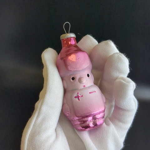 Ёлочная игрушка Самоделкин стекло, подвесная, роспись, винтаж СССР 1960-1990 гг