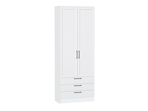 Шкаф двухстворчатый Стиль ШК-803 с ящиками White Silkwood Белый