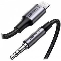 Переходник Ugreen Lightning, 3.5 мм jack (F), 2 м, черный