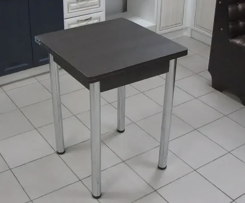 Стол Ломберный (поворотно-раскладной) без ящика 580*580(1160) венге, ноги Хром