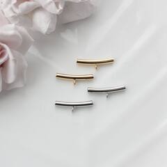 Трубочка с петелькой, спейсер, 20*3 мм, родий, П618