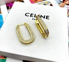 Серьги -конго овальные с микроцирконами style by CELINE