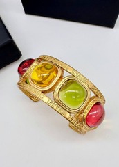 53244- Браслет винтажный CHANEL широкий с цветными вставками