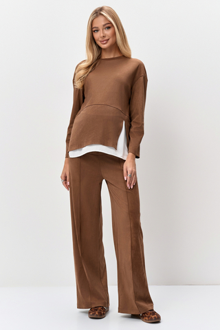 Костюм для беременных 19759 коричневый