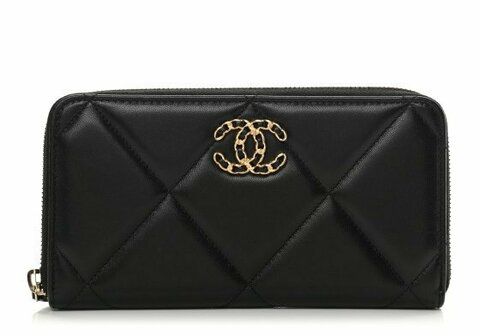 Стеганый бумажник на молнии Chanel 19 из кожи