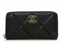 Стеганый бумажник на молнии Chanel 19 из кожи