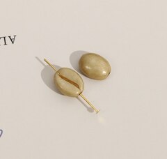 Подвеска Кофе зерно, бежевый, акрил, 10*8 мм, Ф068