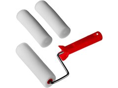 MIRAX ПОРОЛОН, 40 х 140 мм, бюгель 6 мм, 3 шубки + ручка, для водорастворимых ЛКМ, малярный валик в наборе (0363-14)