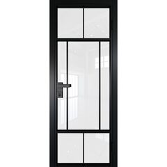 Алюминиевая дверь 10AG чёрная матовая RAL9005 остеклённая