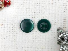 Пуговицы блузочные на ножке "карамелька", d 1,5 см, тёмно-зелёный