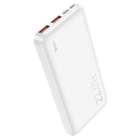 Внешний аккумулятор 10000 mAh с 2 USB + Type-C Hoco J101 с быстрой зарядкой 22.5W (Белый)