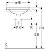 Geberit VariForm Раковина встраиваемая в столешницу круглой формы, D=48 см, с отв. под смеситель, без отв. перелива