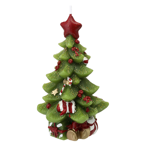 Свеча декоративная 17.8см Tkano New Year Essential Green Miracle