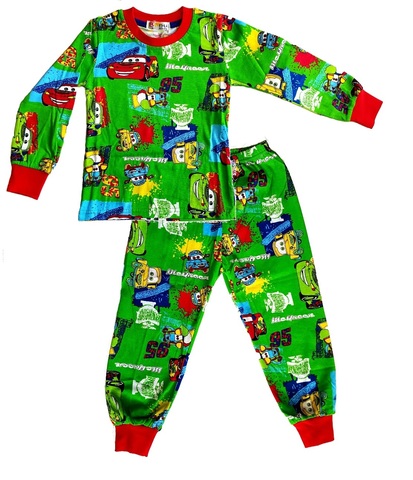 Пижама детская легкая Тачки зеленая
