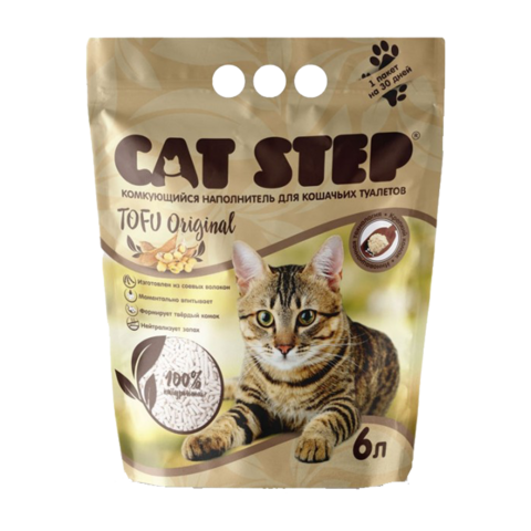 Cat Step Tofu Original Наполнитель для туалета кошек растительный комкующийся