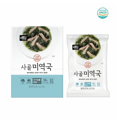 eDELI  Корейский суп быстрого приготовления из морской капусты со вкусом говядины, 10 г*5 шт.