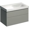 Шкафчик для раковины Geberit Xeno² с полкой, с двумя выдвижными ящиками: B=88см, H=53см, T=46.2см, Серый / Матовое покрытие