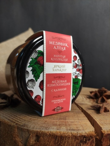 Мёд алтайский с калиной  "Яркий характер", 250 гр