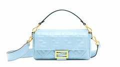 Сумка из кожи Fendi Baguette голубой